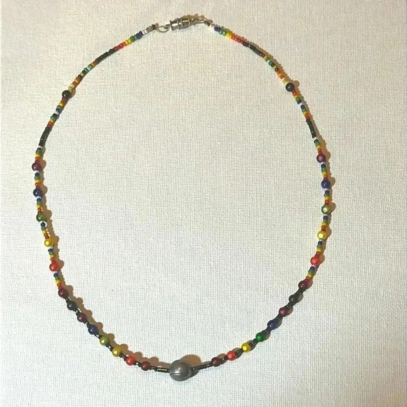 UNIQUE HANDMADE COLORFUL BASKETBALL NECKLACE - Picture 2 of 8